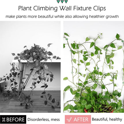 100 Pcs Plant Climbing Wall Fixture Clips Self-Adhesive Hook Vines Traction Clips Invisible Holder Garden Green Leaf Simulation Self-Adhesive Hook Wire Fixing Supporting.