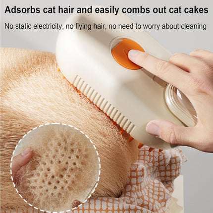 Puffease Spritz Defur Comb for Cats Dogs, Steam Pet Brush with Spray Function, Spray Defur Comb for Pet Bathing, Shedding & Grooming (Purple).