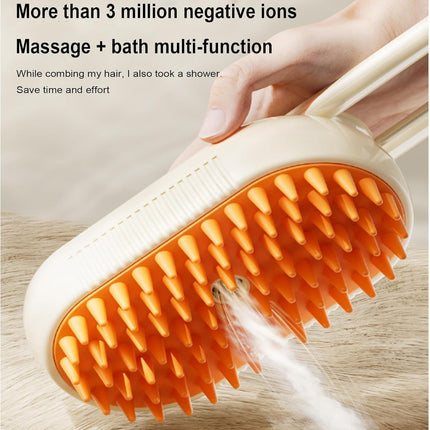 Puffease Spritz Defur Comb for Cats Dogs, Steam Pet Brush with Spray Function, Spray Defur Comb for Pet Bathing, Shedding & Grooming (Purple).