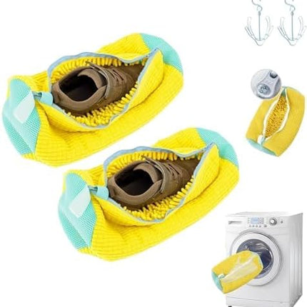 Unbloo Shoe Bag for Washing,Unbloo Laundry Shoe Bag, Sneaker Washing Machine Bag, Shoe Washing Machine Bag, Unstain Laundry Shoe Bag,Reusable Shoe Laundry Bag for Washer and Dryer (1pair-Yellow).