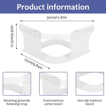 4 PCS Bed Sheet Holder with Lock Strips, Heavy Duty Bed Sheet Corner Fastener, Removable Bed Sheet Holder, Bed Sheet Holder Straps for Mattress Protectors, Blankets, Bedding.