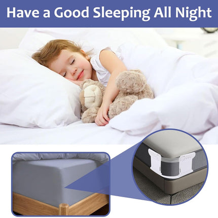 4 PCS Bed Sheet Holder with Lock Strips, Heavy Duty Bed Sheet Corner Fastener, Removable Bed Sheet Holder, Bed Sheet Holder Straps for Mattress Protectors, Blankets, Bedding.