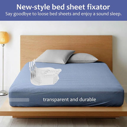 4 PCS Bed Sheet Holder with Lock Strips, Heavy Duty Bed Sheet Corner Fastener, Removable Bed Sheet Holder, Bed Sheet Holder Straps for Mattress Protectors, Blankets, Bedding.