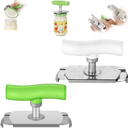 Effortless Arthritis Jar Opener, Easy Open Adjustable Grip Jar Opener, Jar Opener for Weak Hands, 2024 New Jar Opener Bottle Opener, for Seniors Easy Open Lid Opener (Green+White).