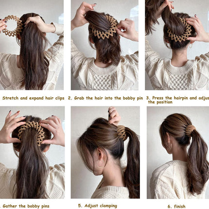 7PCS Birds Nest Hair Clip Holder and Lazy Plate Hairpin for Thin Hair.