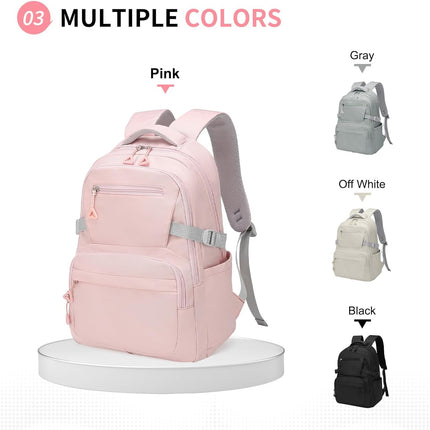 Girls Backpack, Lightweight Aesthetic Bookbag with Anti-Theft Pocket, Laptop Backpack for College and Daily Use.