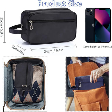 Toiletry Bag for Men,  Portable Travel Wash Bags, Water-Resistant Shaving Bag Gym Shower Bathroom Bag Dopp Kit Make Up Bag Toiletries Accessories Organizer (Black).