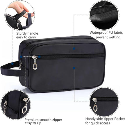 Toiletry Bag for Men,  Portable Travel Wash Bags, Water-Resistant Shaving Bag Gym Shower Bathroom Bag Dopp Kit Make Up Bag Toiletries Accessories Organizer (Black).