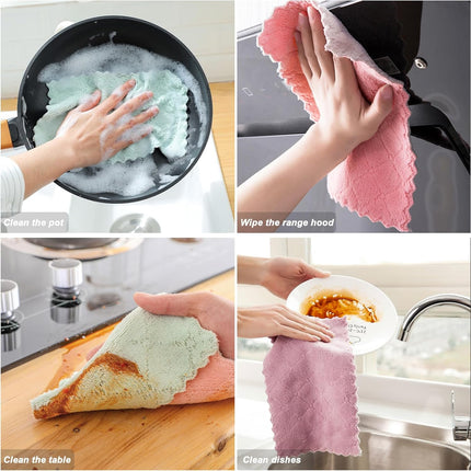 20 Pack Cleaning Cloth Kitchen Cloth, Dish Towels Super Absorbent Coral Velvet Dishtowels, Microfiber Premium Soft Tea Towels, Quick Dry Rags, Multipurpose Reusable Washcloths, Non-Stick Oil Cloths..