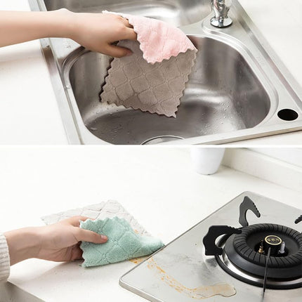 20 Pack Cleaning Cloth Kitchen Cloth, Dish Towels Super Absorbent Coral Velvet Dishtowels, Microfiber Premium Soft Tea Towels, Quick Dry Rags, Multipurpose Reusable Washcloths, Non-Stick Oil Cloths..