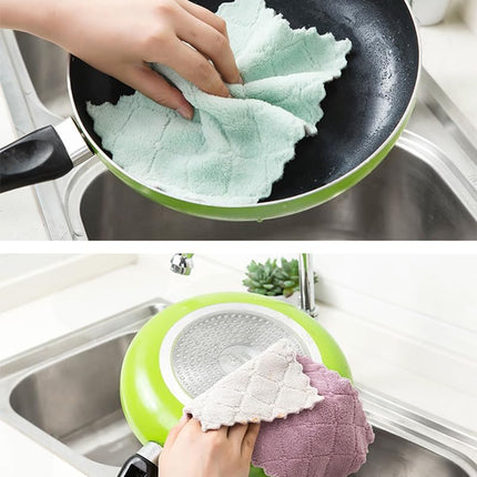 20 Pack Cleaning Cloth Kitchen Cloth, Dish Towels Super Absorbent Coral Velvet Dishtowels, Microfiber Premium Soft Tea Towels, Quick Dry Rags, Multipurpose Reusable Washcloths, Non-Stick Oil Cloths..