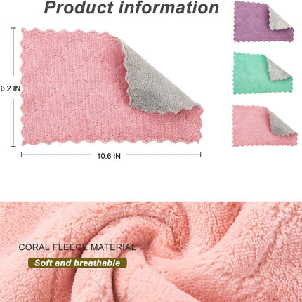 20 Pack Cleaning Cloth Kitchen Cloth, Dish Towels Super Absorbent Coral Velvet Dishtowels, Microfiber Premium Soft Tea Towels, Quick Dry Rags, Multipurpose Reusable Washcloths, Non-Stick Oil Cloths..