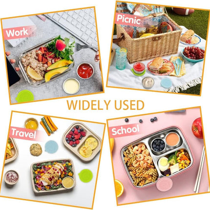 6Pcs Salad Dressing Container Sets,Reusable Salad Container Small Containers with Lids for Lunch Stainless Steel Condiment Cup Leakproof Dipping Sauce Cups 1.7 oz Small Containers for Picnic Travel.