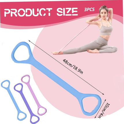 3 Pack Figure 8 Fitness Resistance Band, Elastic Bands for Working Out,Arm|Back|Chest Training Exercise Bands, Exercise Equipment for Yoga, Pilates,Physical Therapy.