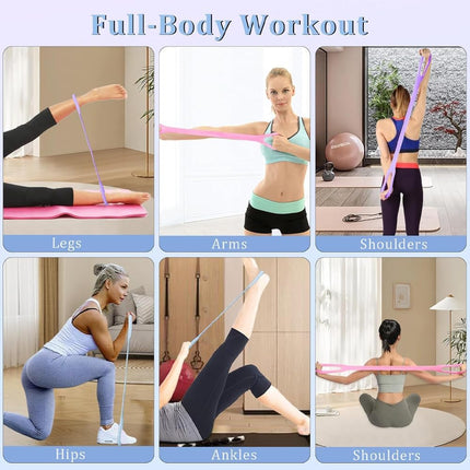 3 Pack Figure 8 Fitness Resistance Band, Elastic Bands for Working Out,Arm|Back|Chest Training Exercise Bands, Exercise Equipment for Yoga, Pilates,Physical Therapy.