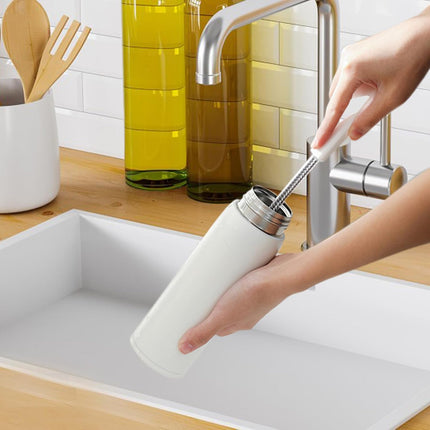 15.7" (40cm) Flexible Long Black Bottle Cleaning Brush for Kitchen and Dining - Perfect for Baby Bottles, Sports Bottles, Glassware, Mugs, Jars, and Stemware (2-pc).