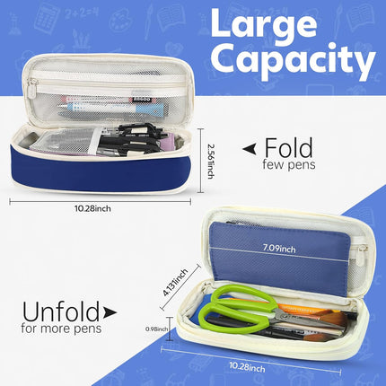 Pencil Case, Large Capacity Aesthetic Pen Cases with Durable Zipper, Big Stationery Pencil Pouch for Women & Men.