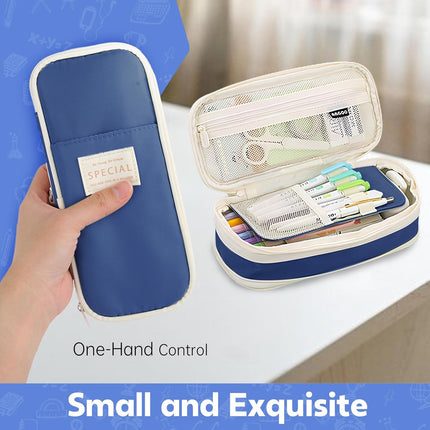 Pencil Case, Large Capacity Aesthetic Pen Cases with Durable Zipper, Big Stationery Pencil Pouch for Women & Men.
