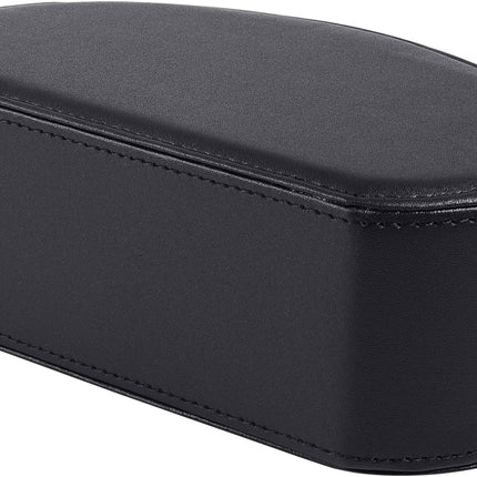 Tv Remote Holder Tray with 5 Compartments,PU Leather Remote Control Holder/Caddy Nightstand Decoration,Placed Media Remote Storage Box/Glasses/Makeup Brush/Office Products/Desktop Organizer (Black).