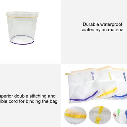 5pcs 5 Gallon Filter Bag Bubble Bag Herbal Ice Essence Extractor Kit Set Micron Drawstring Extraction Bags.