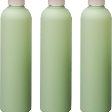 3Pcs 8.8oz Flip Top Squeeze Bottles,Reusable and Refillable Leak Proof Travel Bottles,For Lotions,Facial Creams,Shampoos,Hair Conditioner (Green).