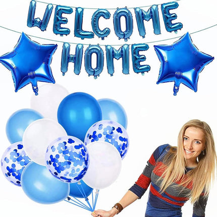 Baby Shower Decorations for Boy, Blue Banner Star Balloons welcome home Party Supplies Set for Baby Shower Boy Birthday Wedding Gender Reveal Party Supplies.
