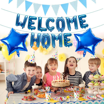 Baby Shower Decorations for Boy, Blue Banner Star Balloons welcome home Party Supplies Set for Baby Shower Boy Birthday Wedding Gender Reveal Party Supplies.