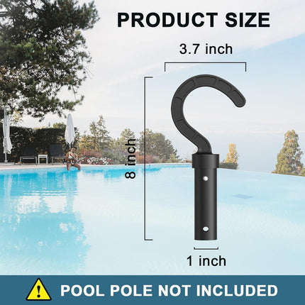 Pool Cleaner Hook Attachment, Black, Compatible with Robotic Pool Vacuums, Telescopic Pole Mount.
