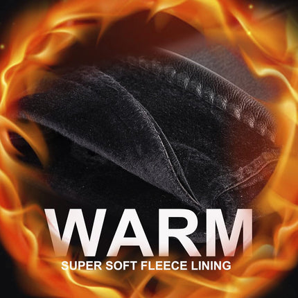 Womens Winter Leather Gloves Touch Screen Wool Lined Windproof Warm Suede Fashion Dress Gloves.