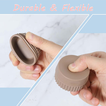 Travel Containers for Toiletries - 4 Pcs Small Silicone Cream Jars 0.68 oz/20 ml, Leak-proof Essentials With Lid for Cosmetic Face Body Cream (Pink).