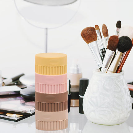 Travel Containers for Toiletries - 4 Pcs Small Silicone Cream Jars 0.68 oz/20 ml, Leak-proof Essentials With Lid for Cosmetic Face Body Cream (Pink).