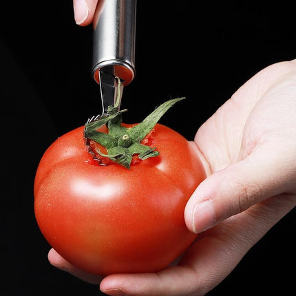 2 Pcs Stainless Steel Strawberry Huller and Tomato Stem Corer Tool, Tomato Stem Corer Tool,Stainless Steel Strawberry Huller Corer Vegetable and Corer Practical Kitchen Tool Fruit (2).