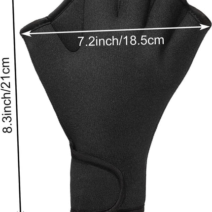 2 Pairs Swimming Gloves Swim Training Gloves Neoprene Gloves Webbed Fitness Water Resistance Training Gloves for Swimming Diving with Wrist Strap.