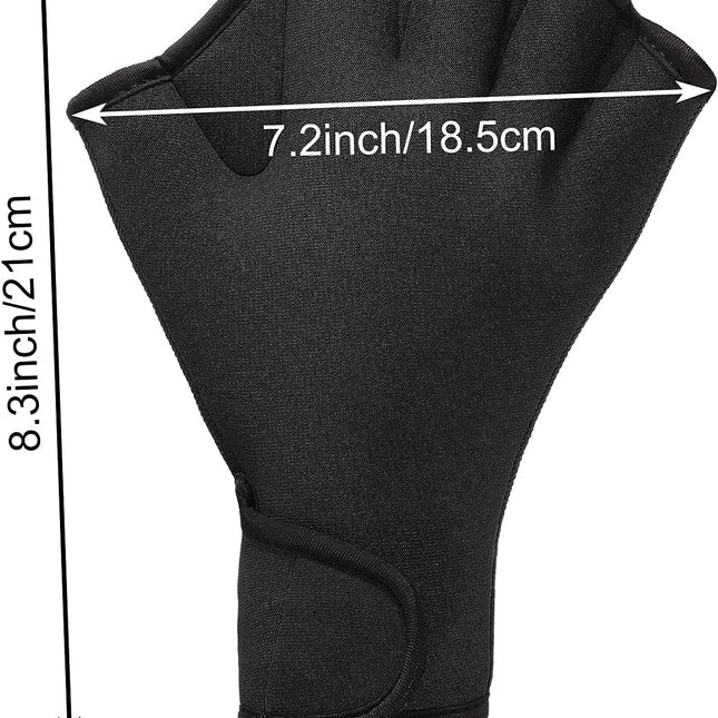2 Pairs Swimming Gloves Swim Training Gloves Neoprene Gloves Webbed Fitness Water Resistance Training Gloves for Swimming Diving with Wrist Strap.