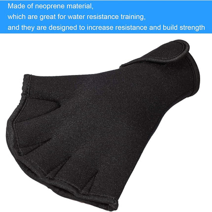 2 Pairs Swimming Gloves Swim Training Gloves Neoprene Gloves Webbed Fitness Water Resistance Training Gloves for Swimming Diving with Wrist Strap.