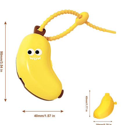 2PCS Banana Toothbrush Case, Portable Toothbrush Holder with Silicone Toothpaste Dispenser, Compact Hanging Travel Organizer for Home Camping Outdoor (Yellow).