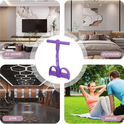 6-Tube Pedal Resistance Band, Premium Elastic Tension Rope for Full Body Workout, Natural Latex Fitness Bands for Strength Training,Yoga Stretching Slimming Training, Home Gym Exercise Equipment.