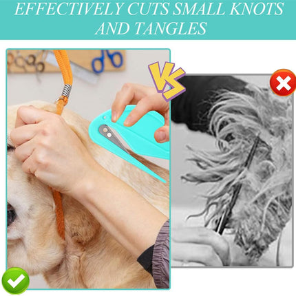 Knotting Comb 6Pcs Pet Hair Remover Knot Combs Letter Opener Mail Envelope Wrapping Paper Cutter with Safe Plastic Handle for Cats Dogs Letters.
