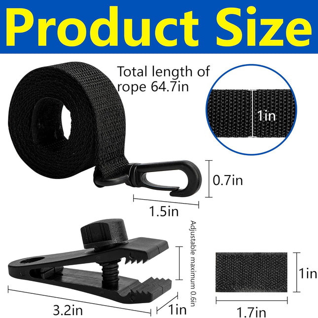 24 Pcs Pool Solar Cover Reel Attachment Kit, Inground Swimming Pool Solar Cover Straps and Clips, Solar Blanket Straps Kit Including 8 Straps with Hooks, 8 Clips and 8 Touch Fastener.