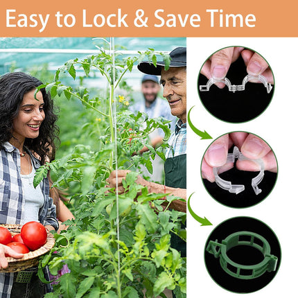 Tomato Clips for Climbing Plants, 300 Pcs Reusable Plastic Tomato Plant Clips for Climbing Plants,Tomato Trellis Clips for Plants Support.
