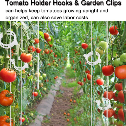 Tomato Clips for Climbing Plants, 300 Pcs Reusable Plastic Tomato Plant Clips for Climbing Plants,Tomato Trellis Clips for Plants Support.