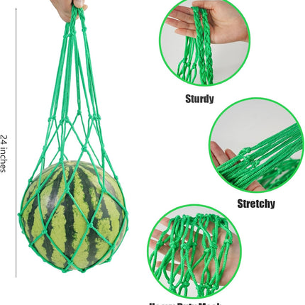 10Pack Melon Hammock Watermelon Nets with 20 Cable Zip Ties, Heavy Duty Watermelon Honeydew Net for Garden Trellis Vertical Garden Growing.