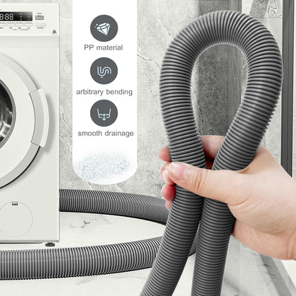 10 feet (3 Meters) Hose Universal Washing Machine Drain Hose Flexible Dishwasher Drain Hose Extension Corrugated Washer Discharge Hose Kit.