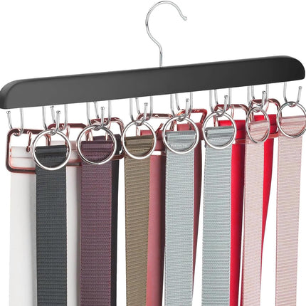 Belt Hanger Belt Organizer Tie Rack Tank Top Bra Hanger Tie Hanger Bra Organizer for Closet with 14 Hooks,Upgraded 360°Rotating,Space Saver for Underwear & Tie Storage 1pcs.