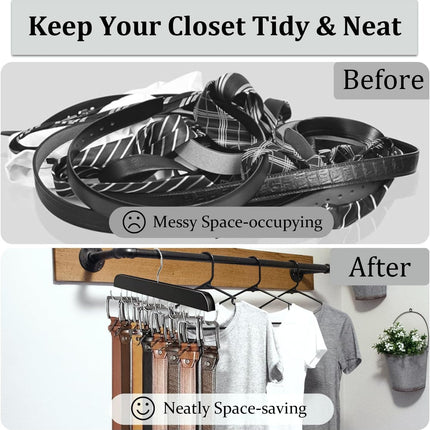 Belt Hanger Belt Organizer Tie Rack Tank Top Bra Hanger Tie Hanger Bra Organizer for Closet with 14 Hooks,Upgraded 360°Rotating,Space Saver for Underwear & Tie Storage 1pcs.