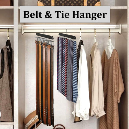 Belt Hanger Belt Organizer Tie Rack Tank Top Bra Hanger Tie Hanger Bra Organizer for Closet with 14 Hooks,Upgraded 360°Rotating,Space Saver for Underwear & Tie Storage 1pcs.