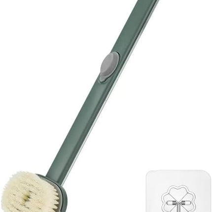 Long Handle Bath Massage Cleaning Brush with Soap Dispenser for Men Women Elderly Body Back Scrubber Storable Wash, Dispenser, (14 inch / 36 cm,Green）.