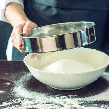 Flour Sieve Fine Mesh Stainless Steel Round Sifter 6 Inch 60 Mesh Sieves Strainer for Baking Straining Powdering.