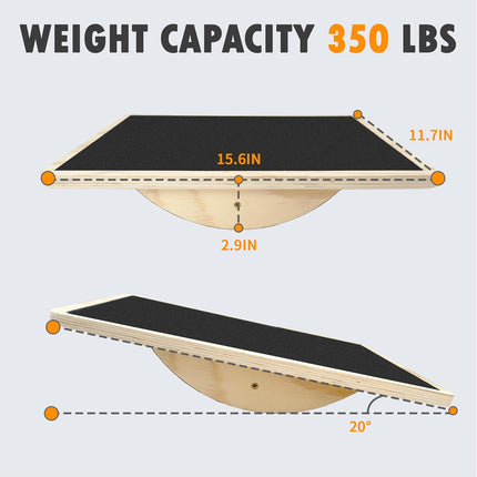 Balance Board Professional Wobble Board for Adults Anti-Slip Balance Board for Physical Therapy Standing Desk Core Strength Wooden Balance Board Rocker Board.