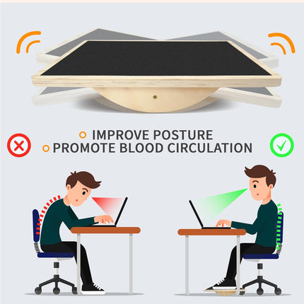 Balance Board Professional Wobble Board for Adults Anti-Slip Balance Board for Physical Therapy Standing Desk Core Strength Wooden Balance Board Rocker Board.